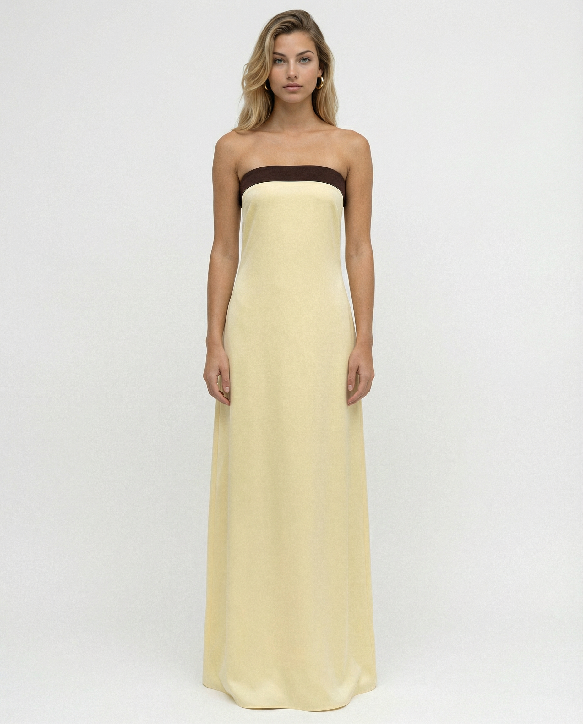 Nita | Strapless Maxi Dress with Ruched Back