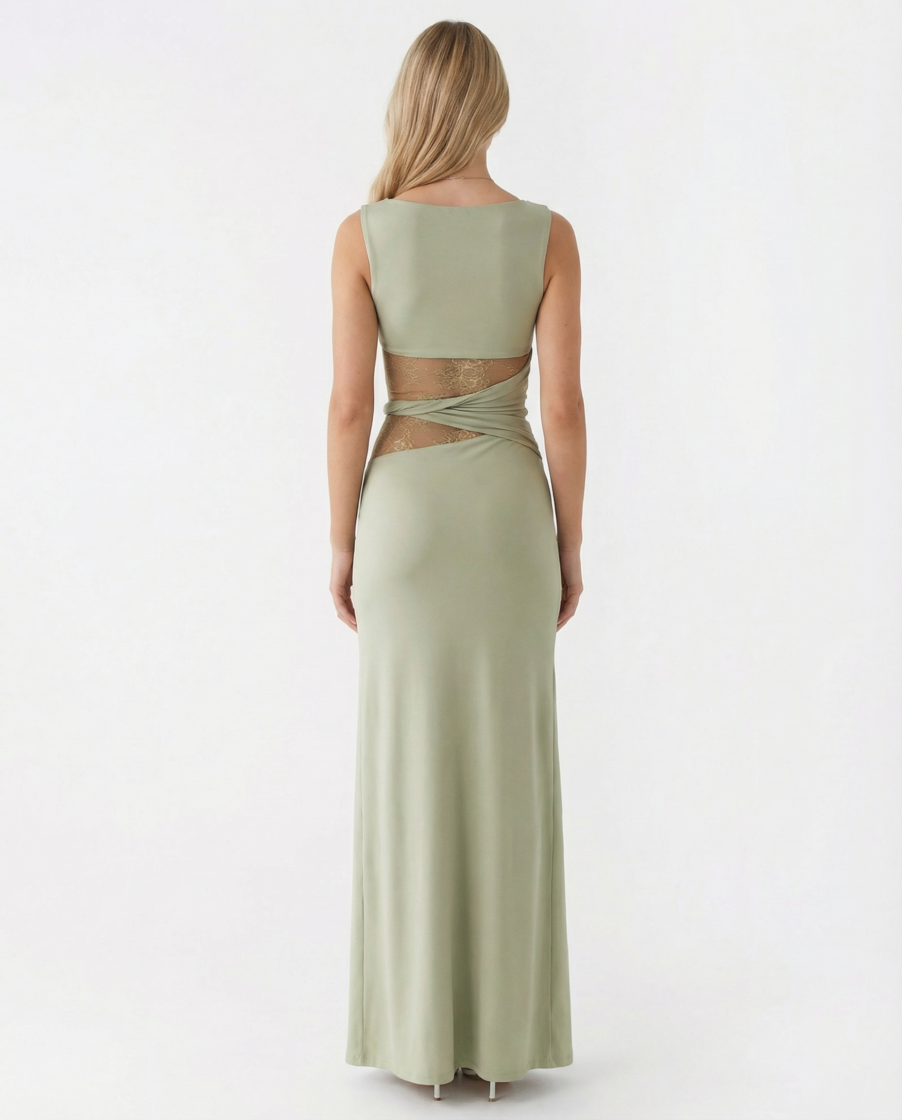 Katy | Maxi Dress with Lace Waist Cut-Out