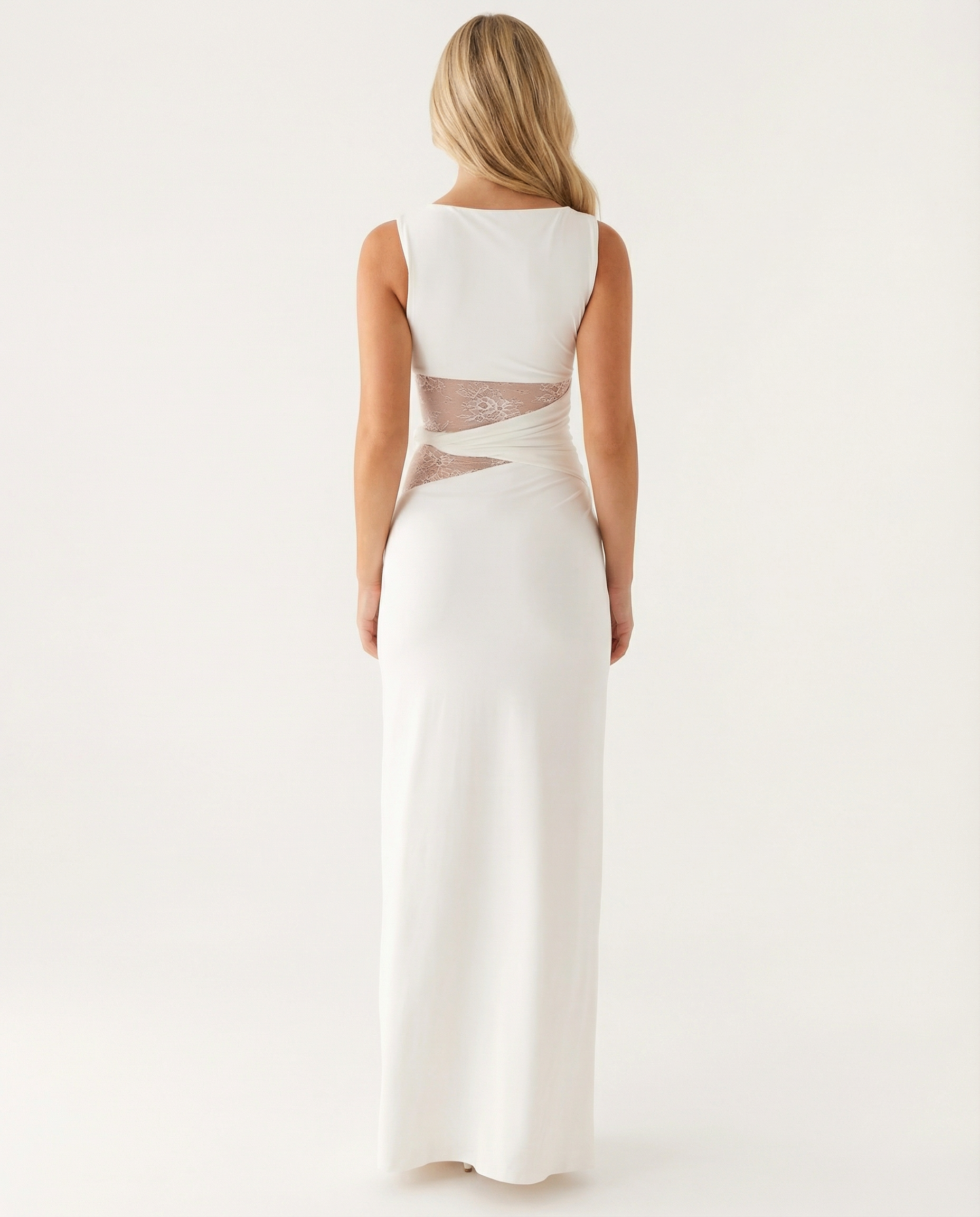 Katy | Maxi Dress with Lace Waist Cut-Out