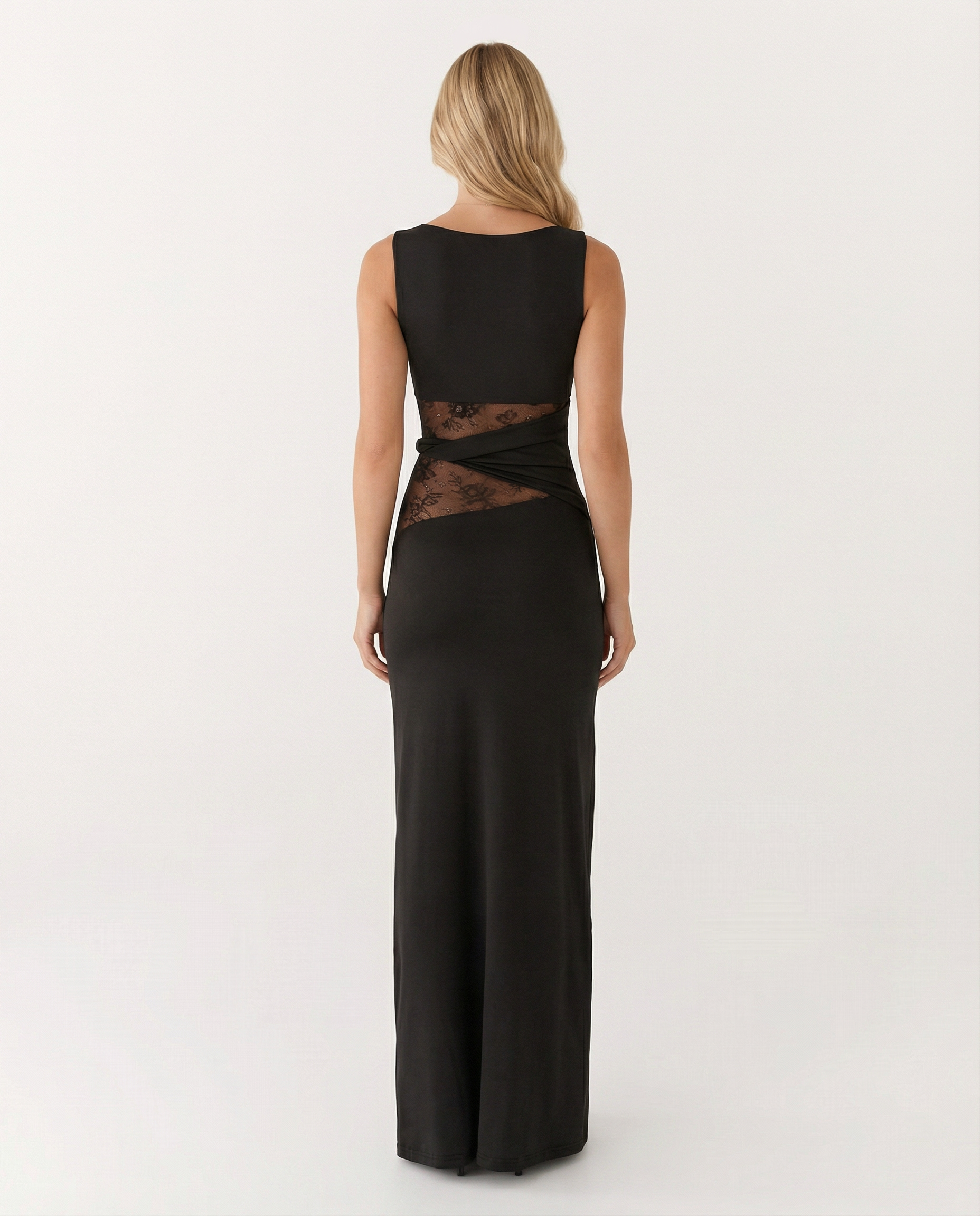 Katy | Maxi Dress with Lace Waist Cut-Out