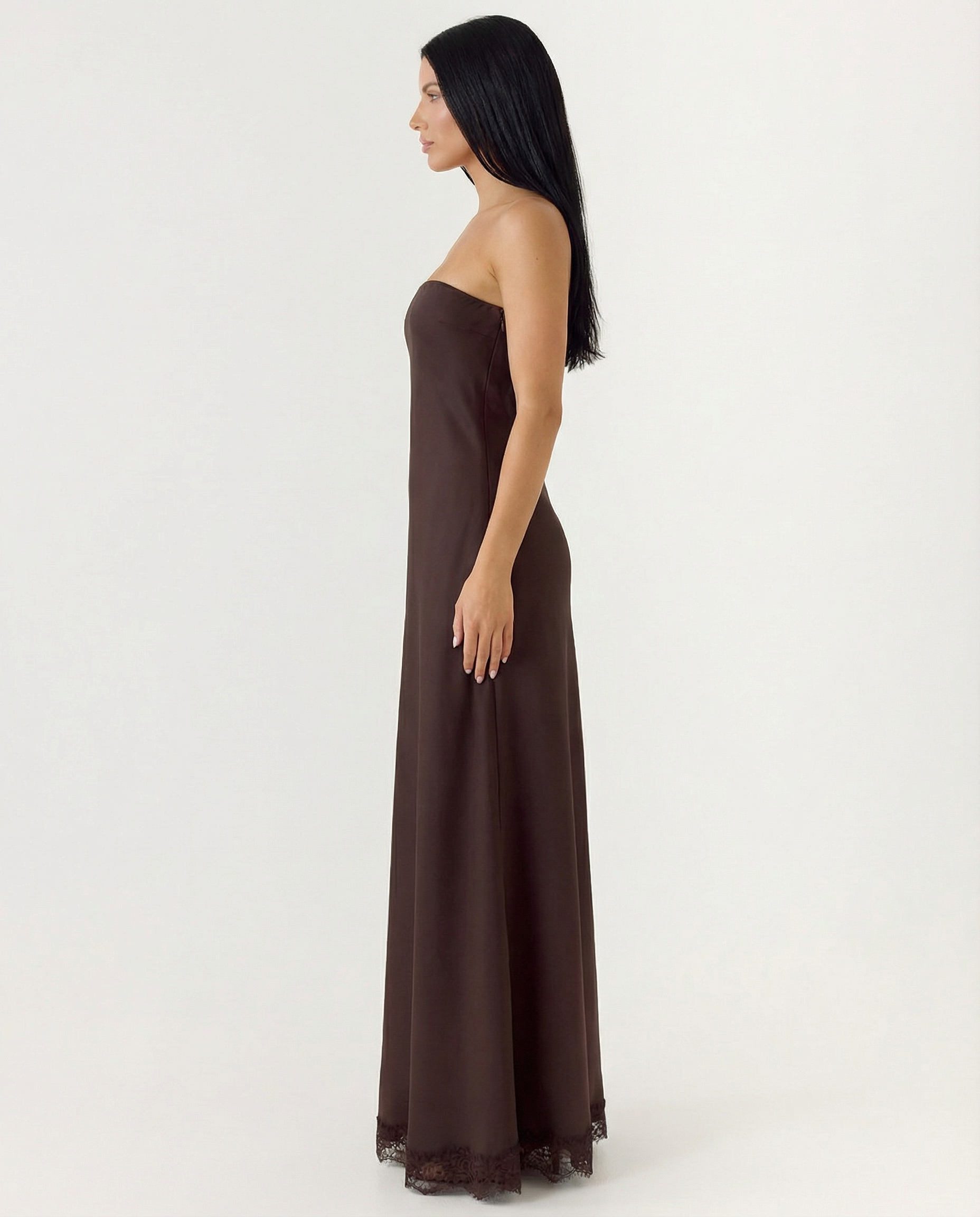 Paulette | Strapless Bias Cut Maxi Dress
