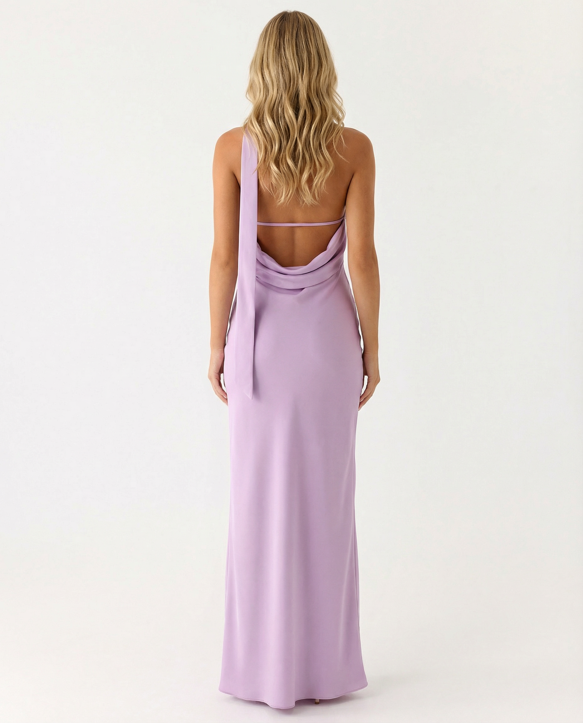 Elaine | Halter Neck Satin Maxi Dress