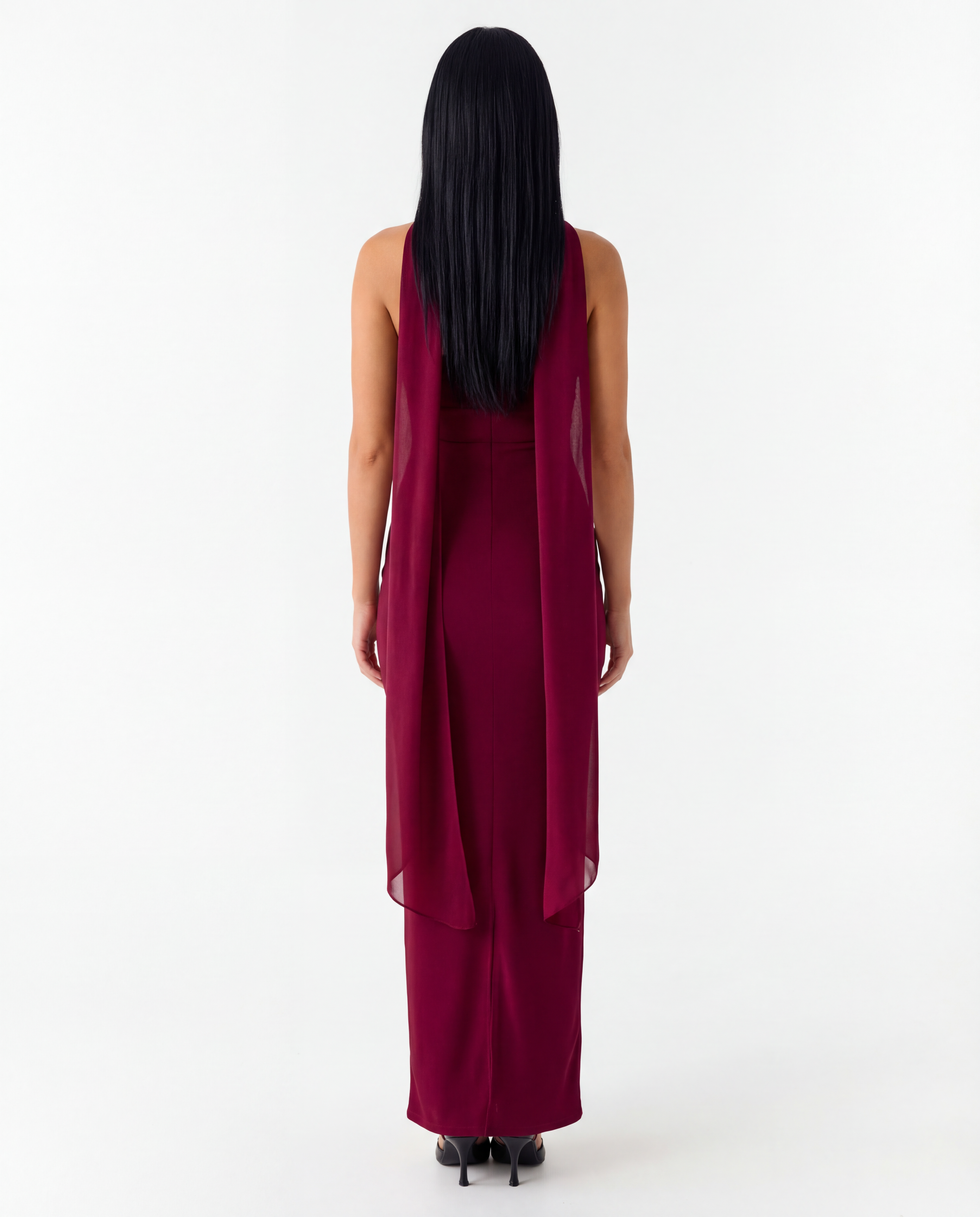 Latoya | Strapless Ruched Maxi Dress with Scarf