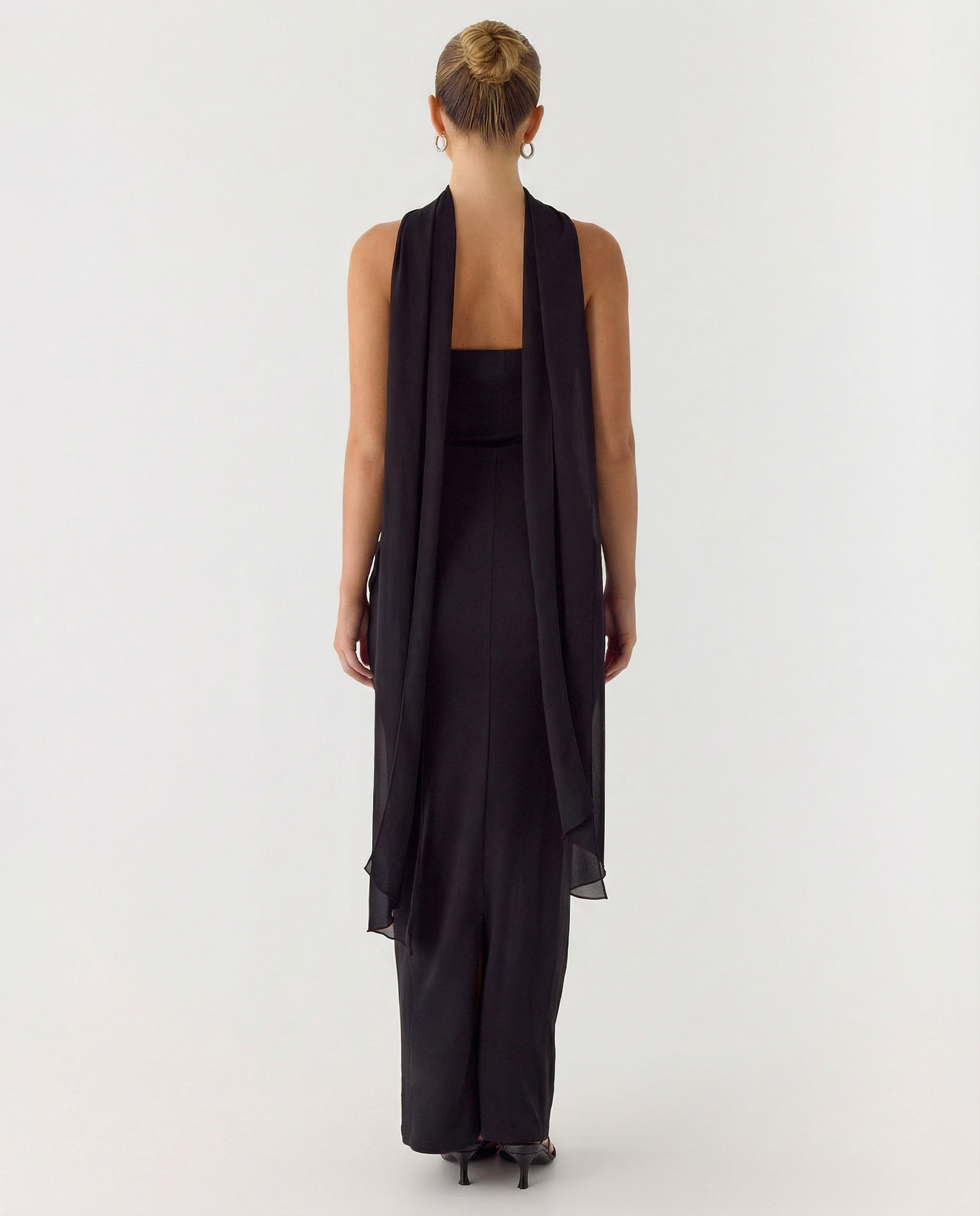 Latoya | Strapless Ruched Maxi Dress with Scarf