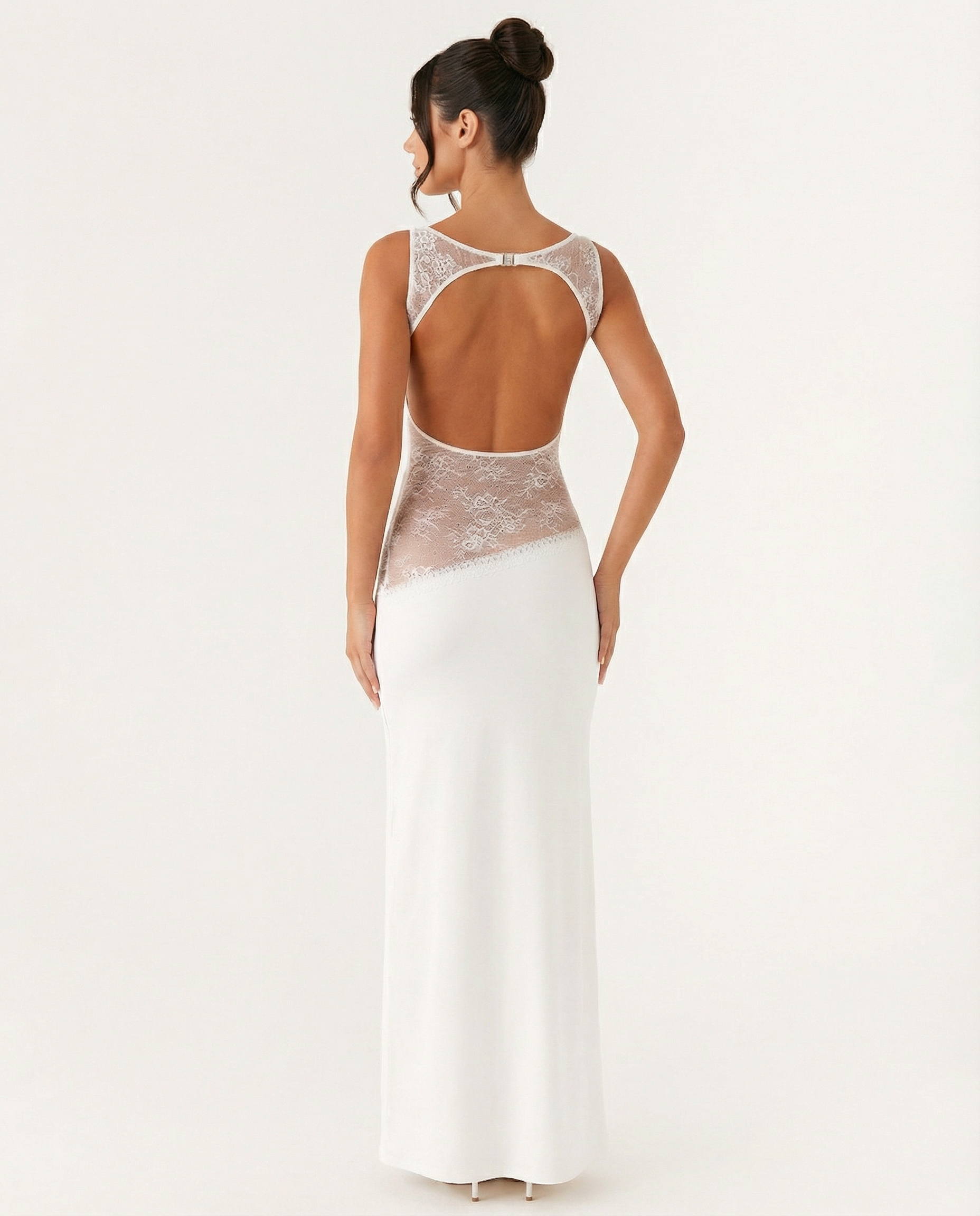 Marta | Lace Waist Open Back Maxi Dress