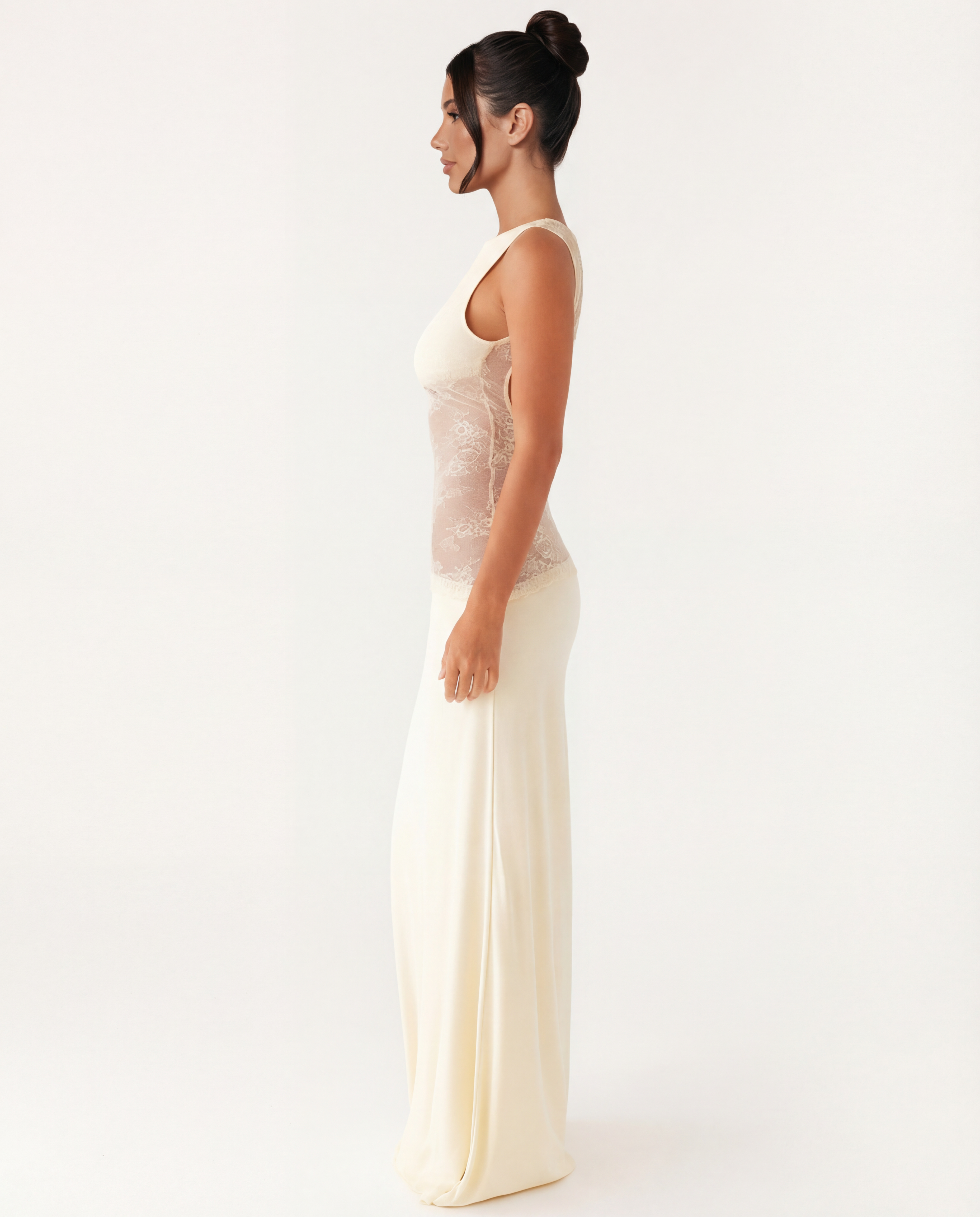 Marta | Lace Waist Open Back Maxi Dress