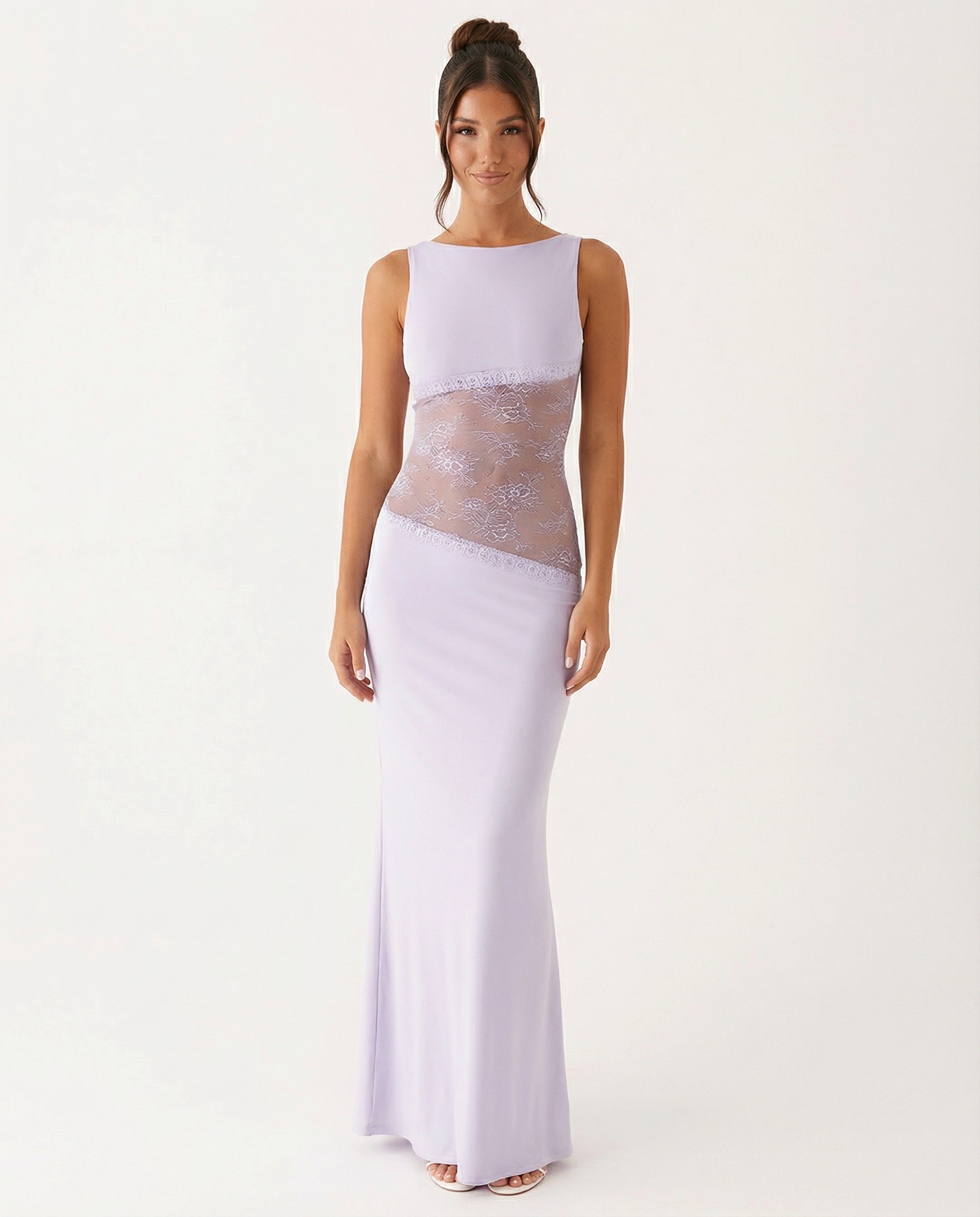 Marta | Lace Waist Open Back Maxi Dress