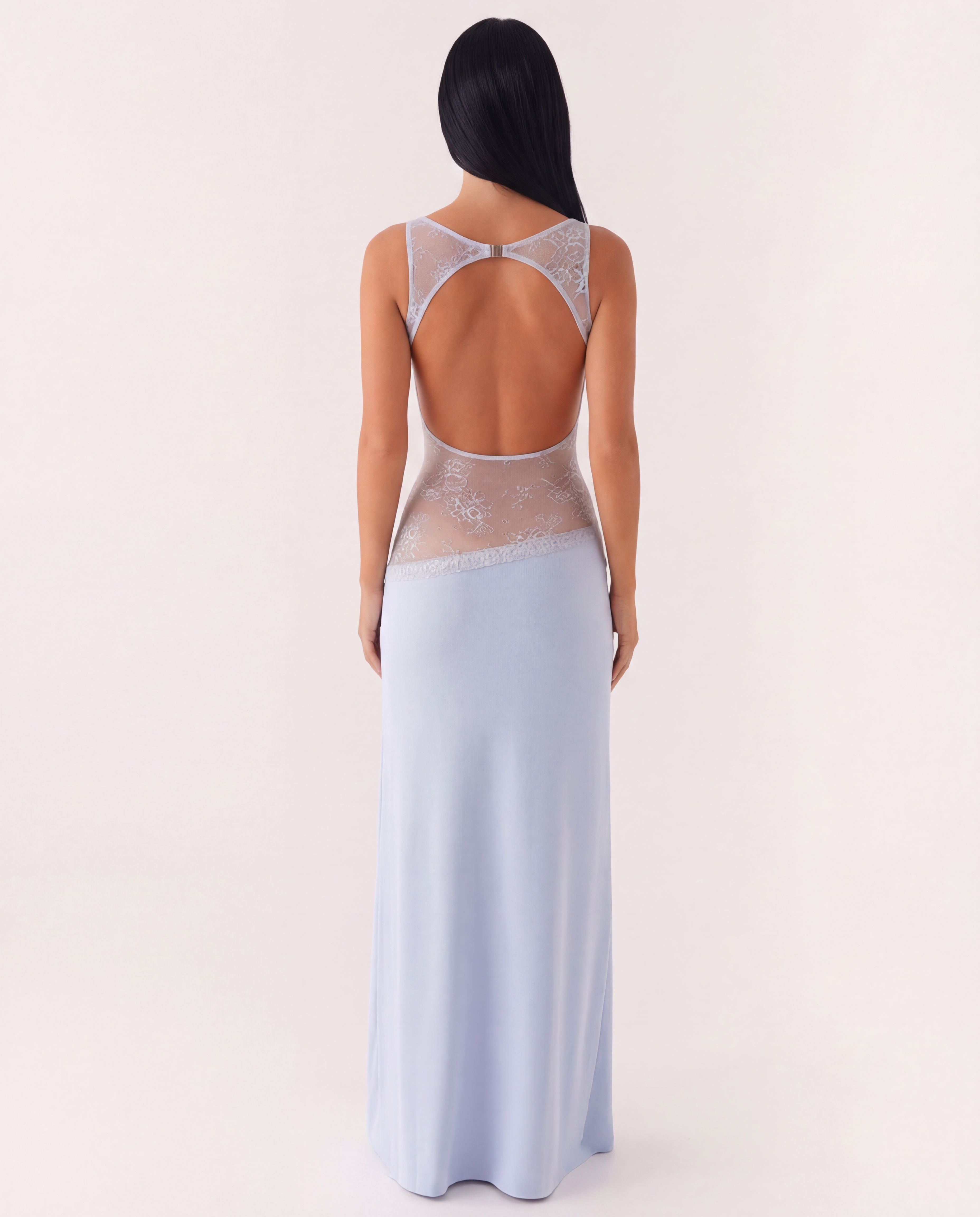 Marta | Lace Waist Open Back Maxi Dress