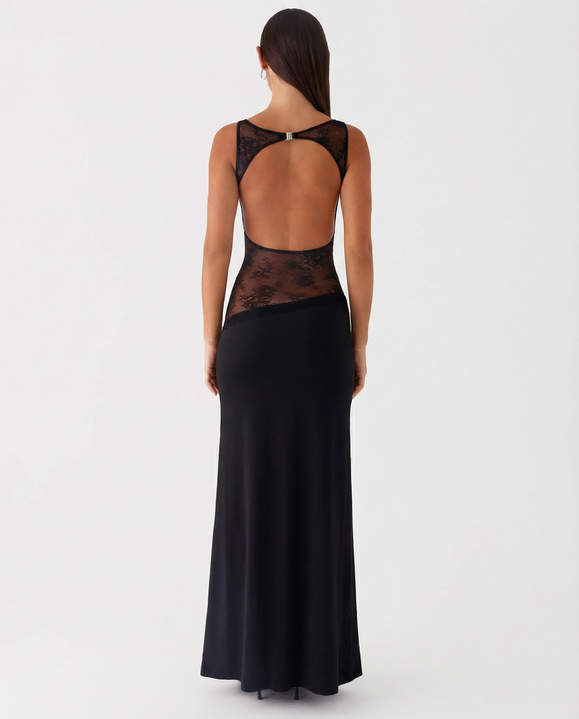 Marta | Lace Waist Open Back Maxi Dress