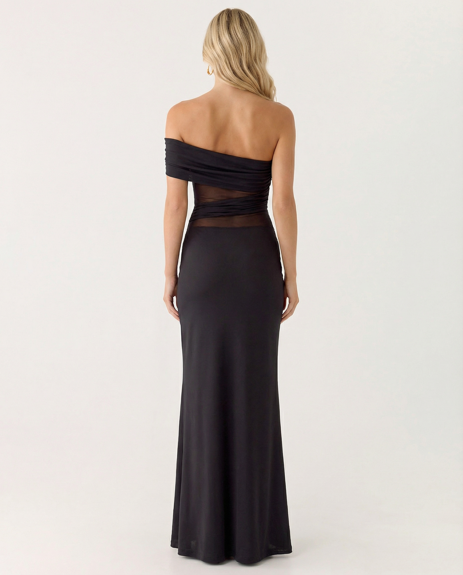 Antonia | One-Shoulder Ruched Slinky Maxi Dress