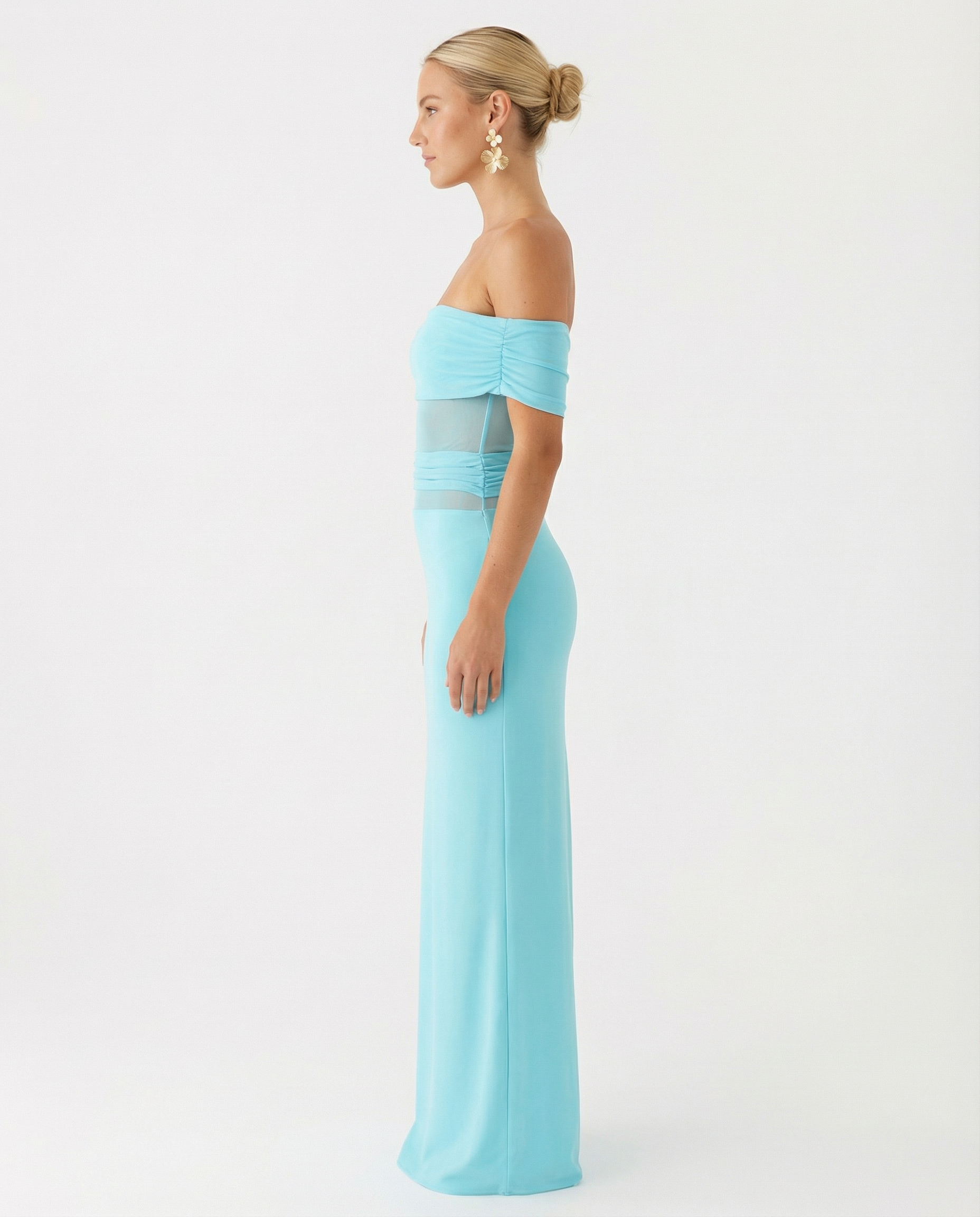 Antonia | One-Shoulder Ruched Slinky Maxi Dress