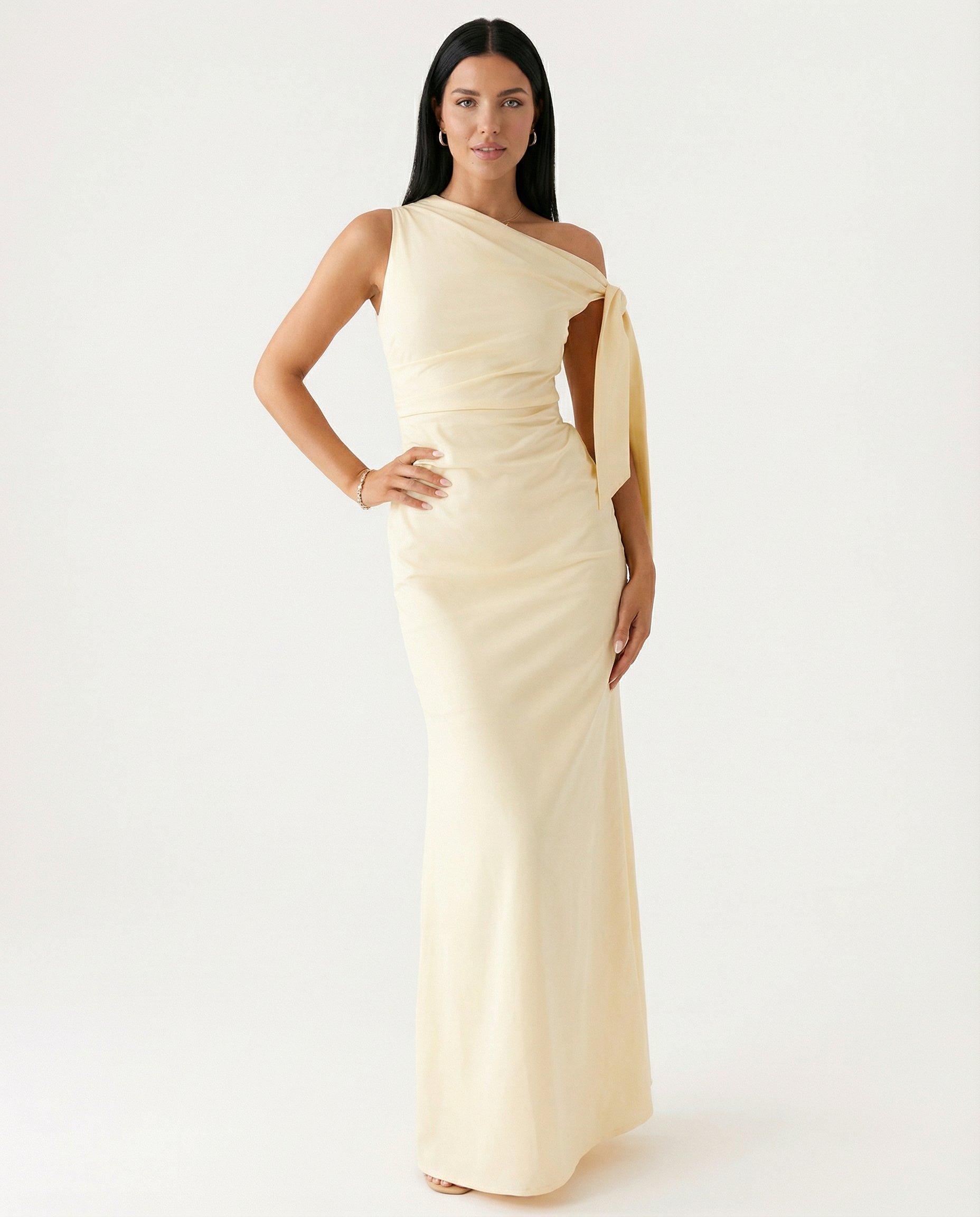 Beth | One-Shoulder Tie Maxi Dress