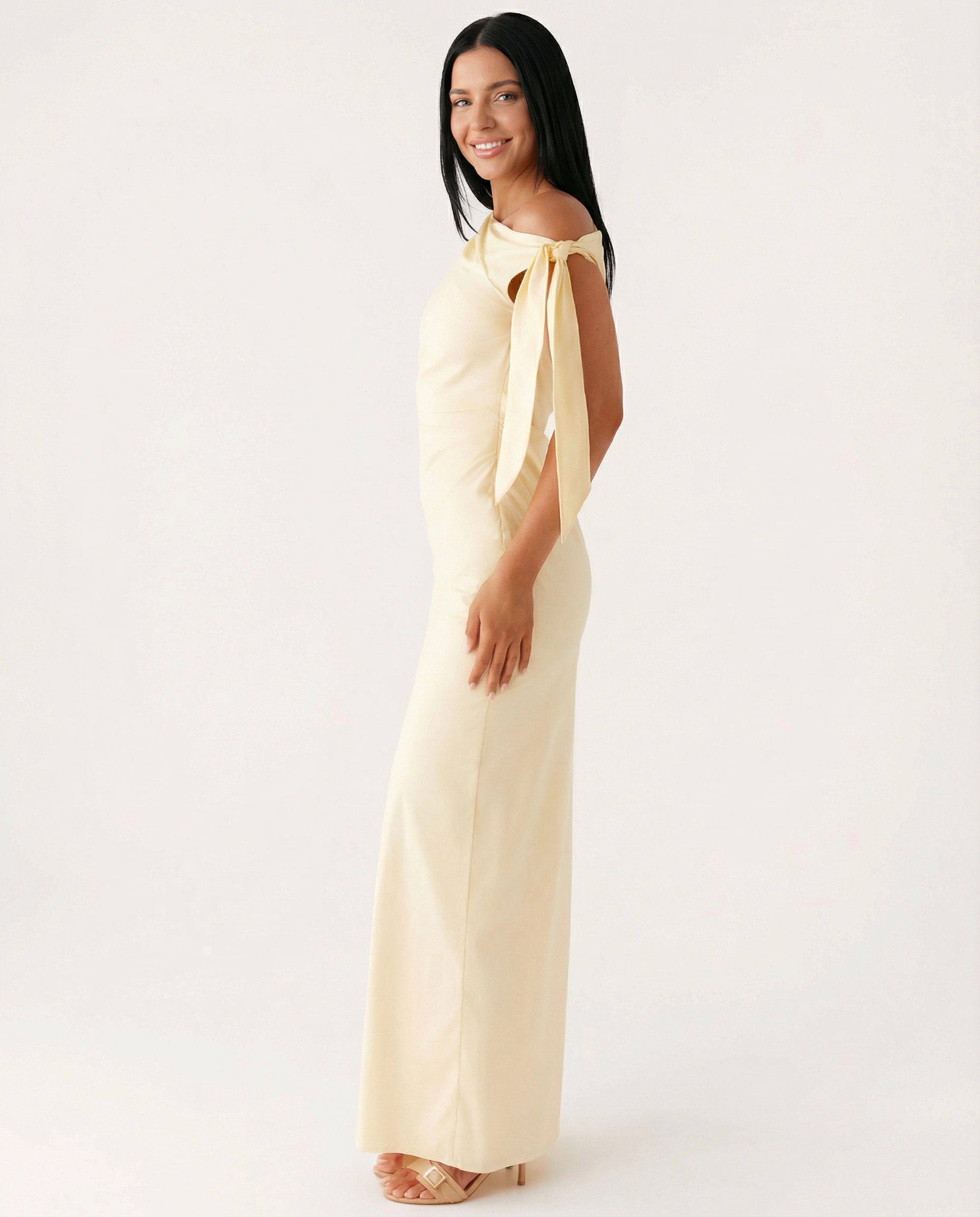 Beth | One-Shoulder Tie Maxi Dress
