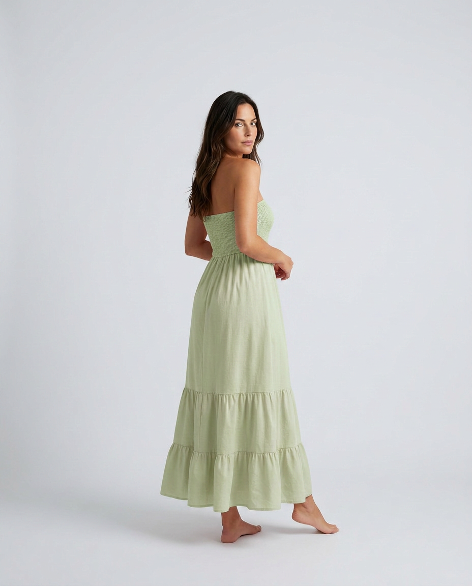 Harlow | Strapless Ruched Maxi Dress