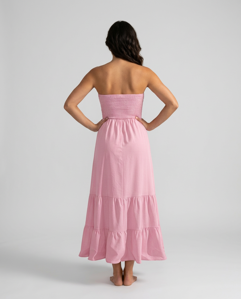 Harlow | Strapless Ruched Maxi Dress