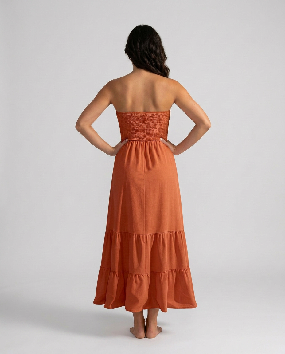 Harlow | Strapless Ruched Maxi Dress