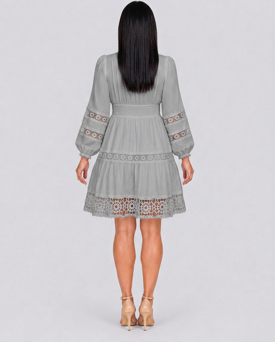 Ada | Vintage Lace-Trim Midi Dress