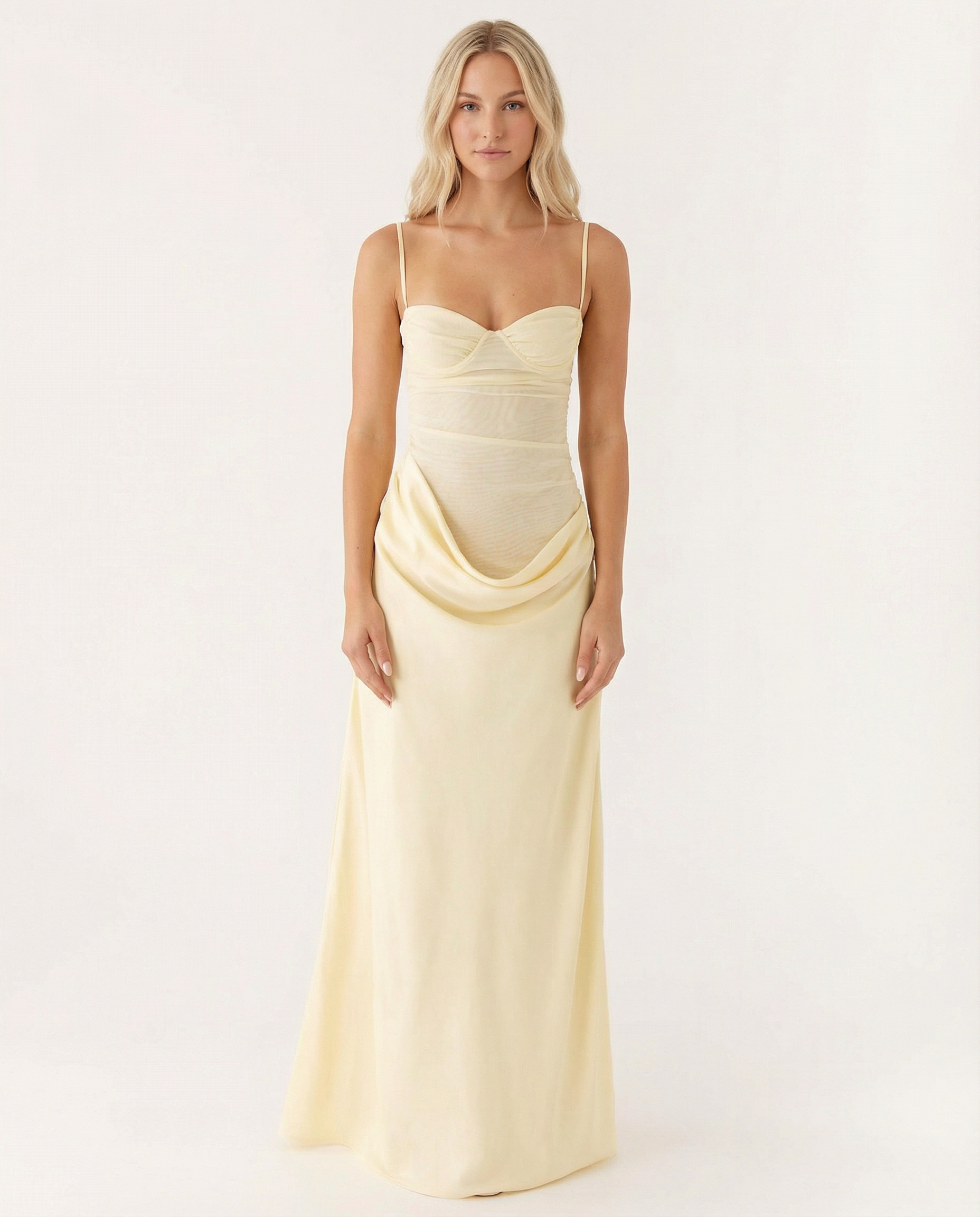 Tiffany | Maxi Dress with Underwired Bust and Cowl Draping