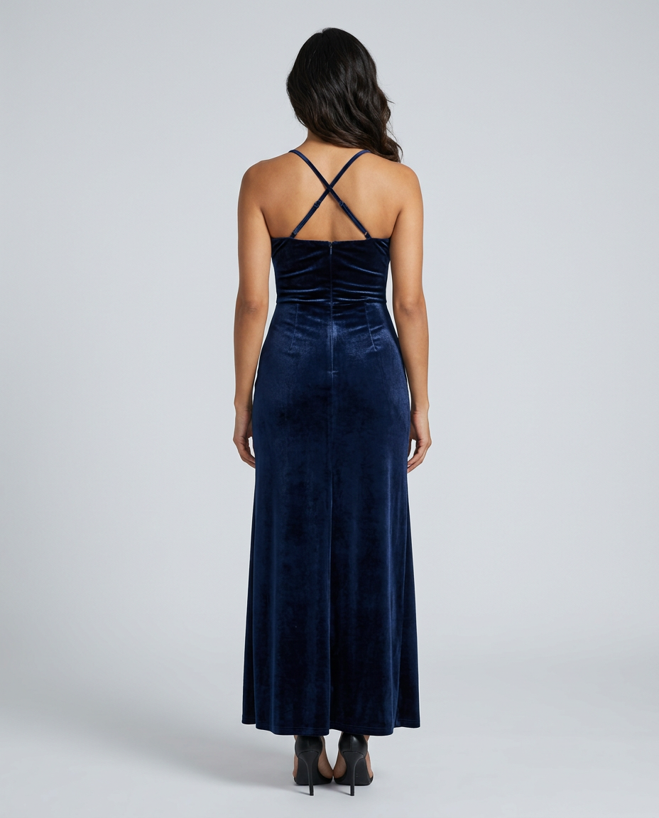 Estrella | Draped Satin-Look Maxi Dress