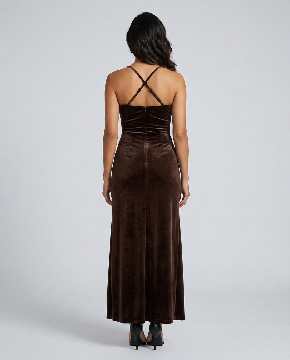 Estrella | Draped Satin-Look Maxi Dress