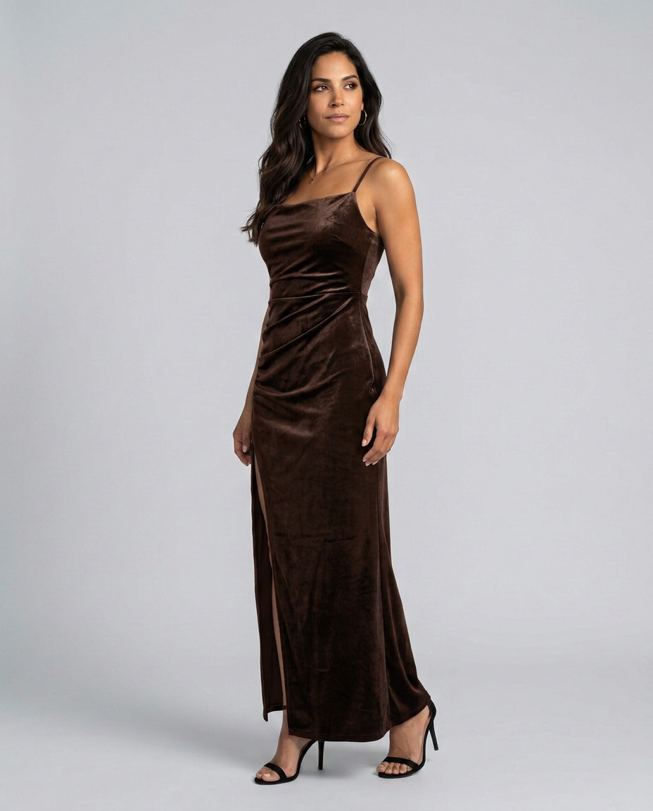 Estrella | Draped Satin-Look Maxi Dress