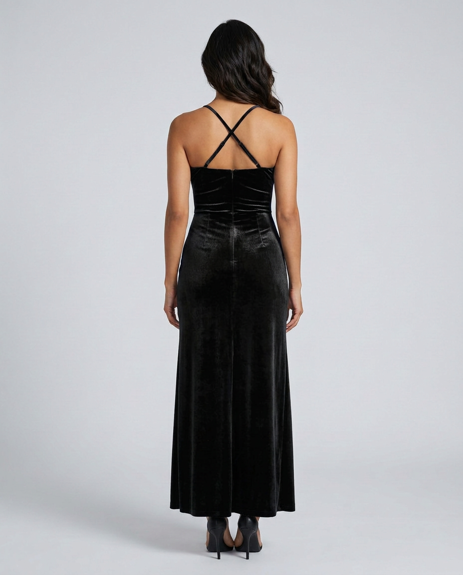 Estrella | Draped Satin-Look Maxi Dress