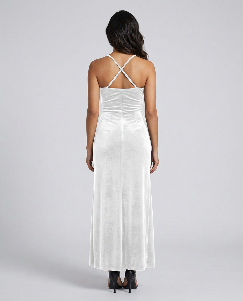 Estrella | Draped Satin-Look Maxi Dress