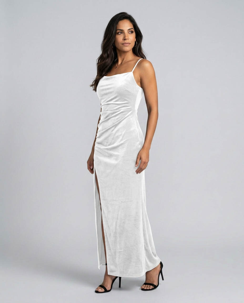 Estrella | Draped Satin-Look Maxi Dress