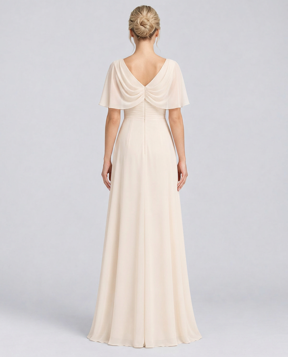 Orelia | Short Sleeve V-Neck Flowing Maxi Dress