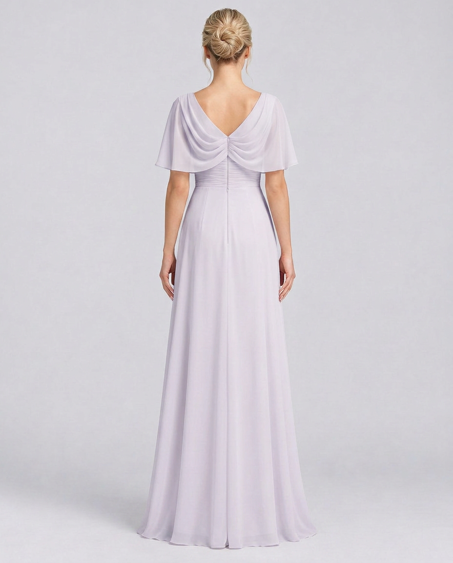 Orelia | Short Sleeve V-Neck Flowing Maxi Dress