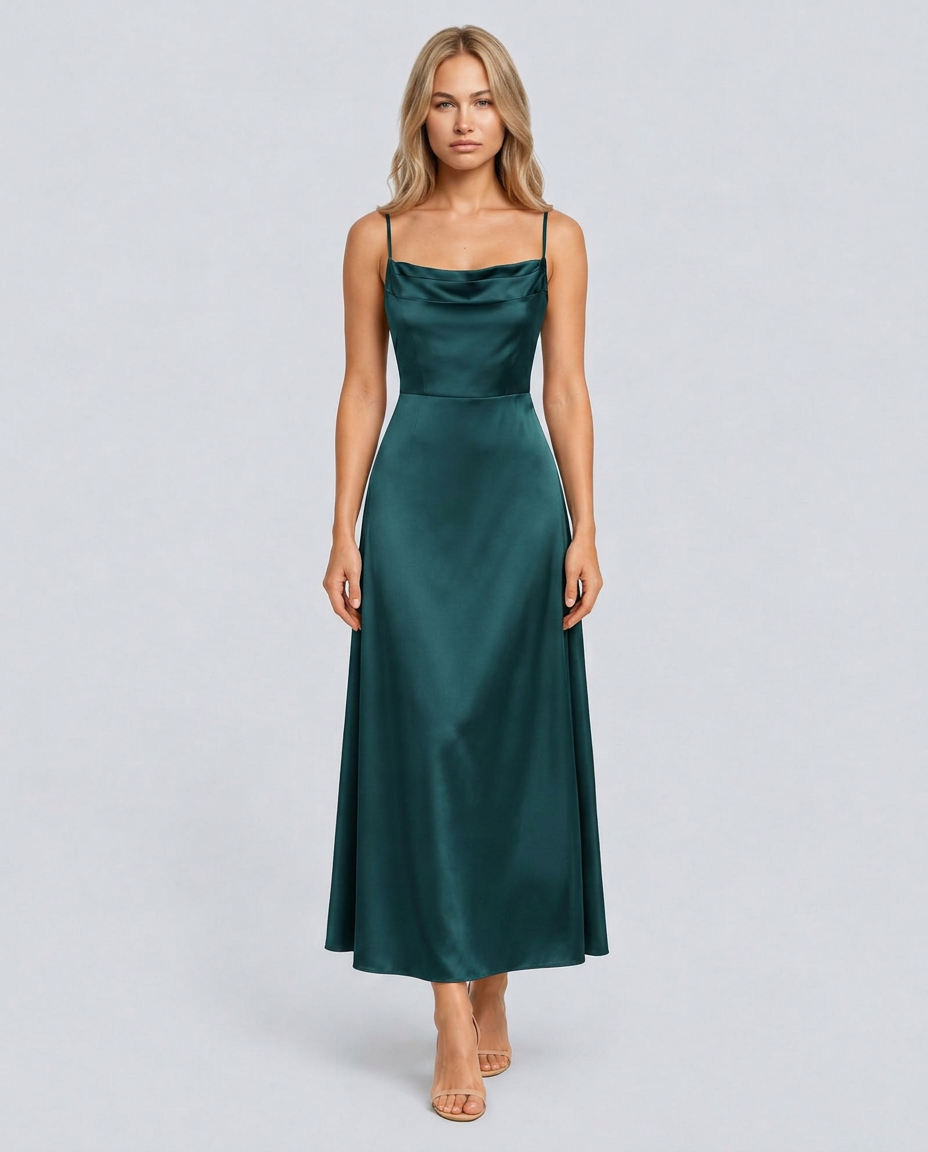 Opal | Sleeveless Cowl Neck Fitted Maxi Dress