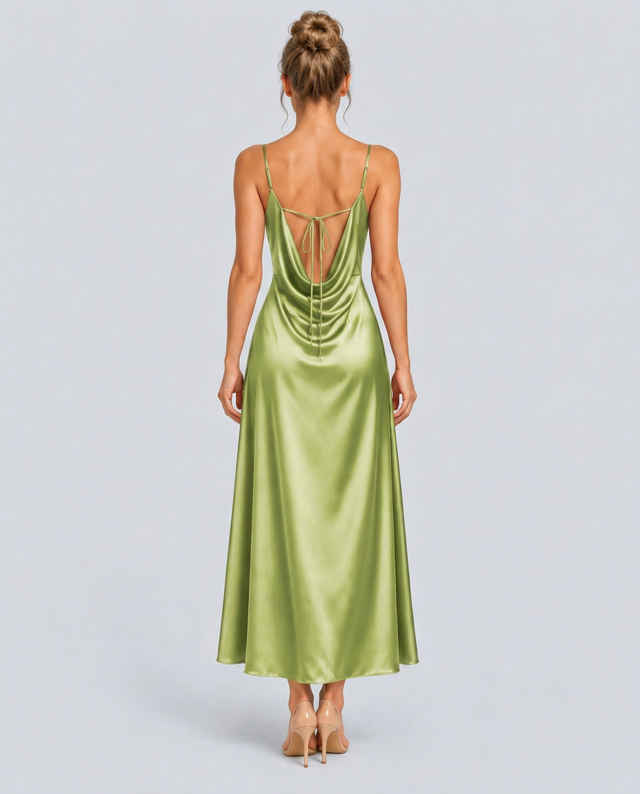 Opal | Sleeveless Cowl Neck Fitted Maxi Dress