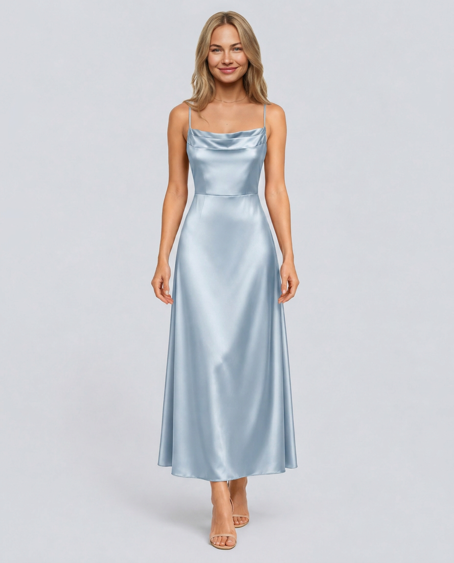 Opal | Sleeveless Cowl Neck Fitted Maxi Dress