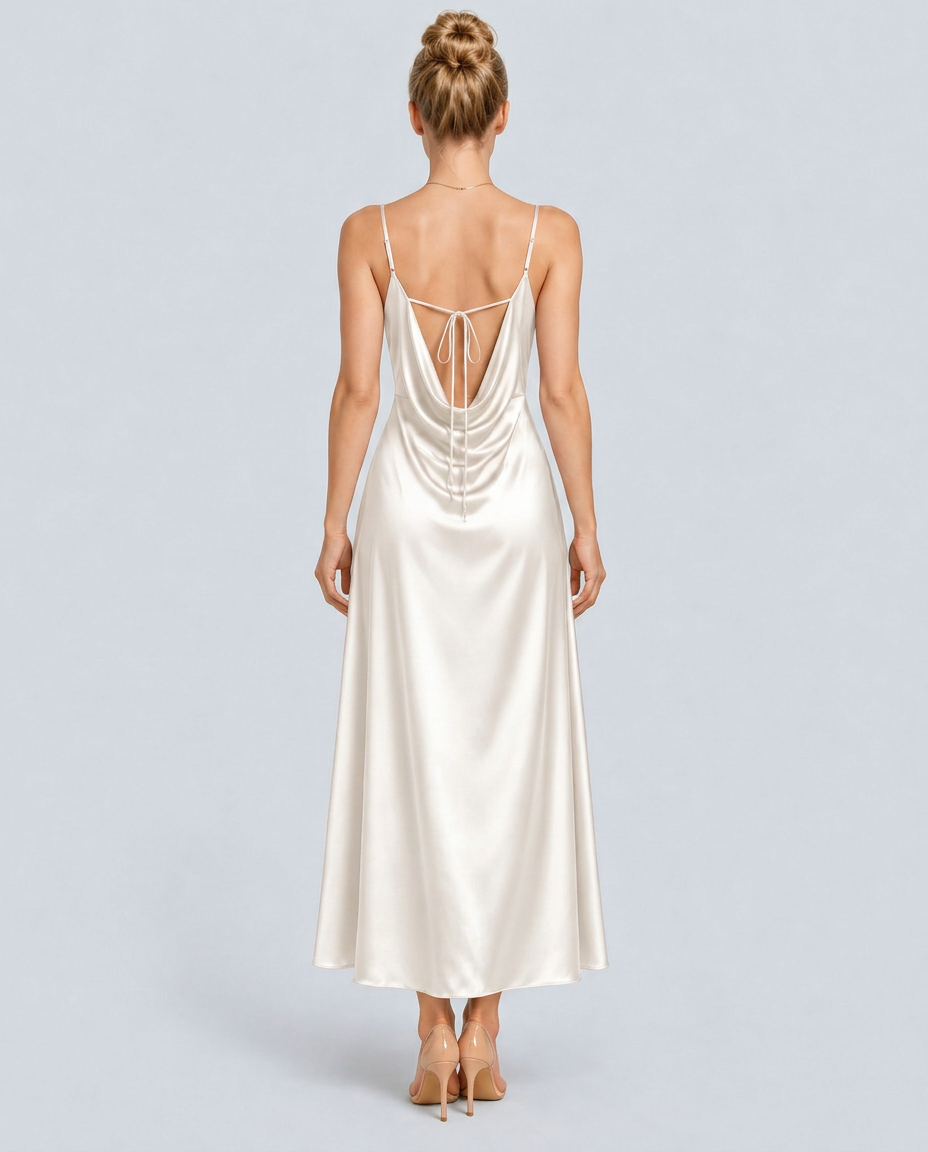Opal | Sleeveless Cowl Neck Fitted Maxi Dress