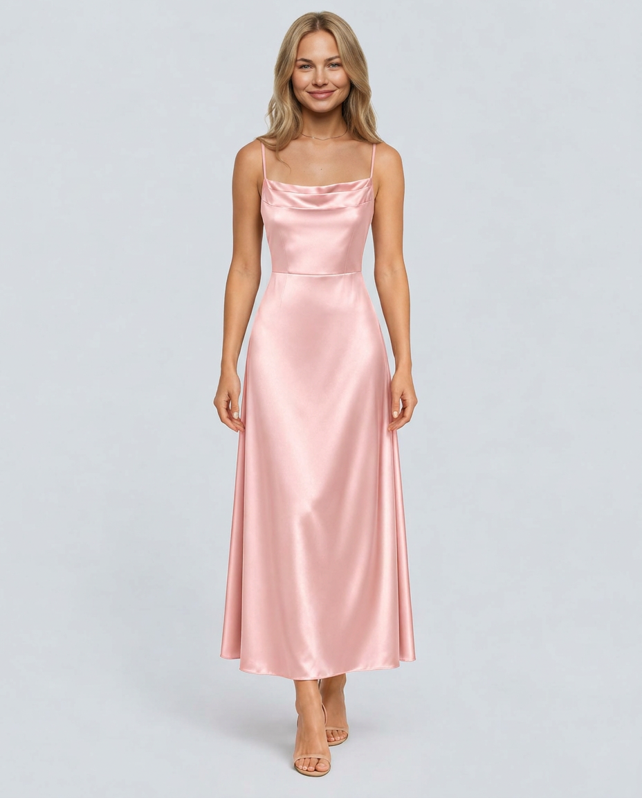 Opal | Sleeveless Cowl Neck Fitted Maxi Dress
