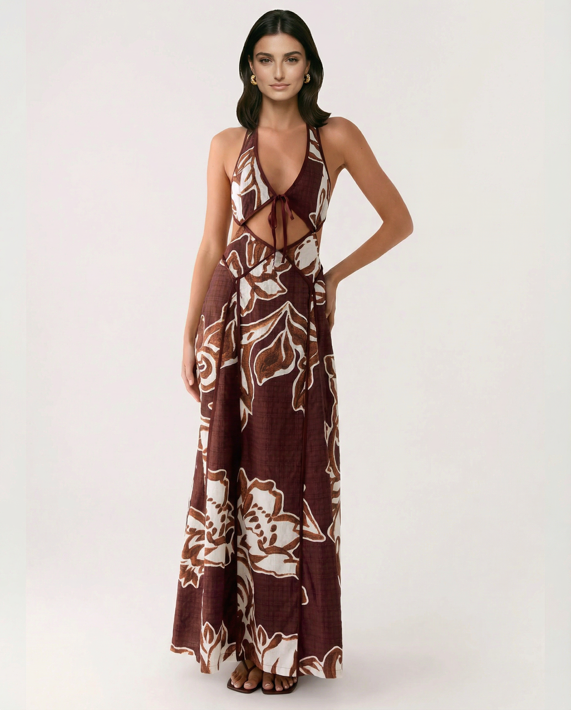 Valerie | Maxi Dress with Halter Cut-Out Detail