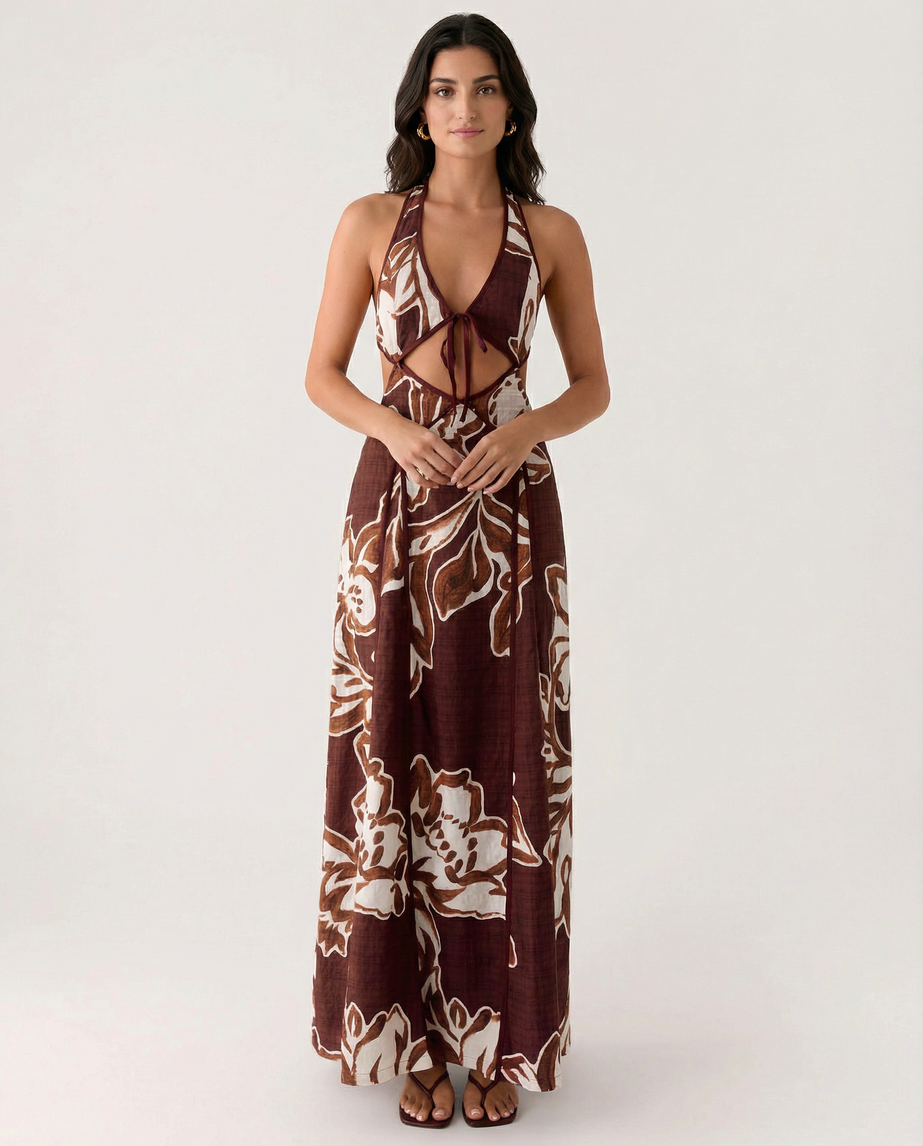 Valerie | Maxi Dress with Halter Cut-Out Detail