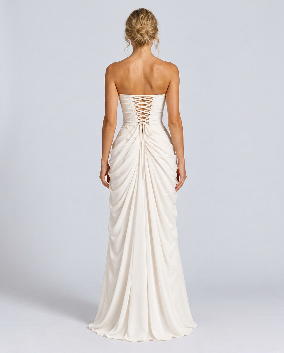 Cora | Strapless High Slit Maxi Dress