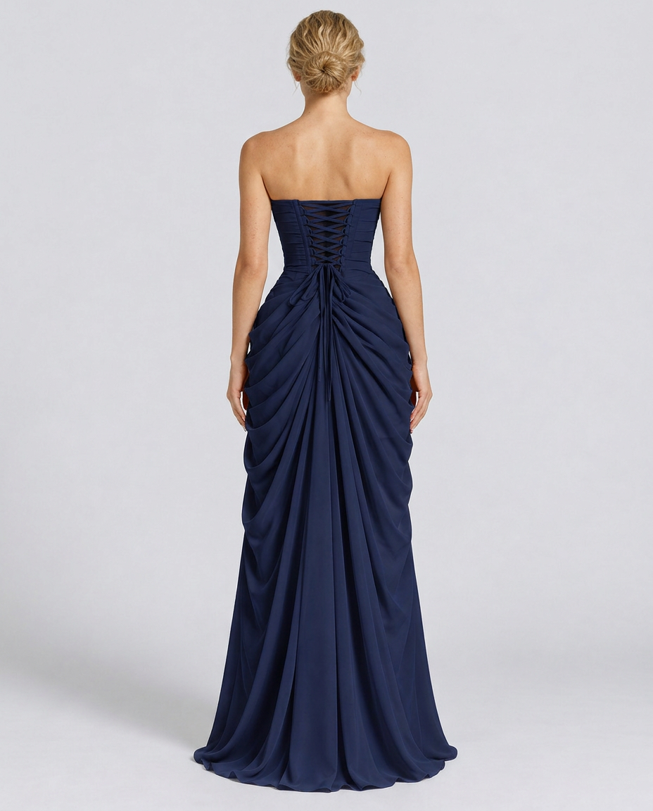 Cora | Strapless High Slit Maxi Dress