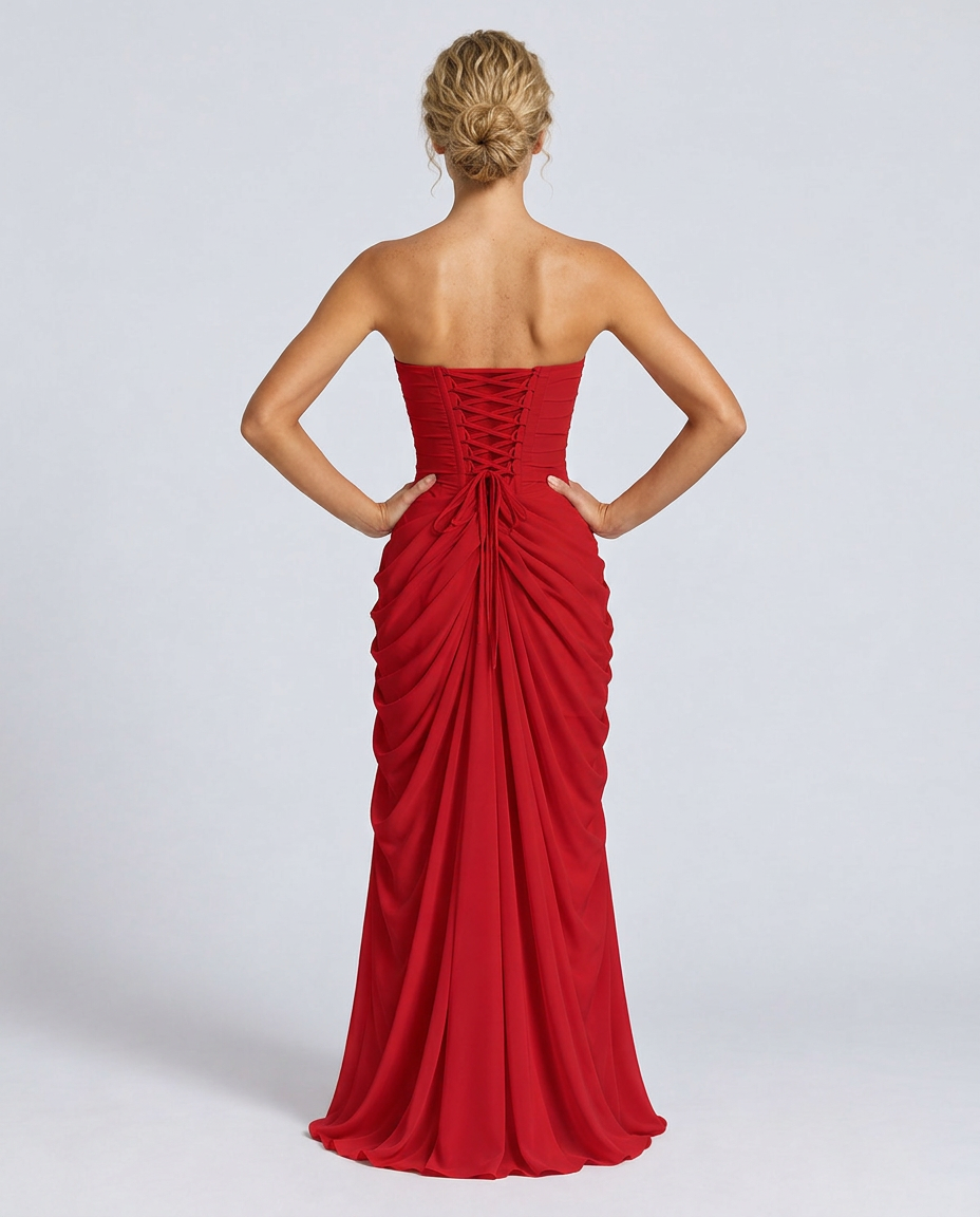 Cora | Strapless High Slit Maxi Dress