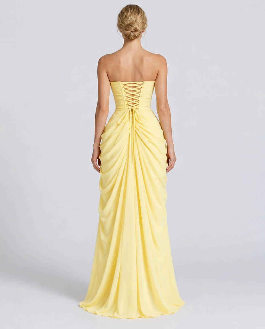 Cora | Strapless High Slit Maxi Dress