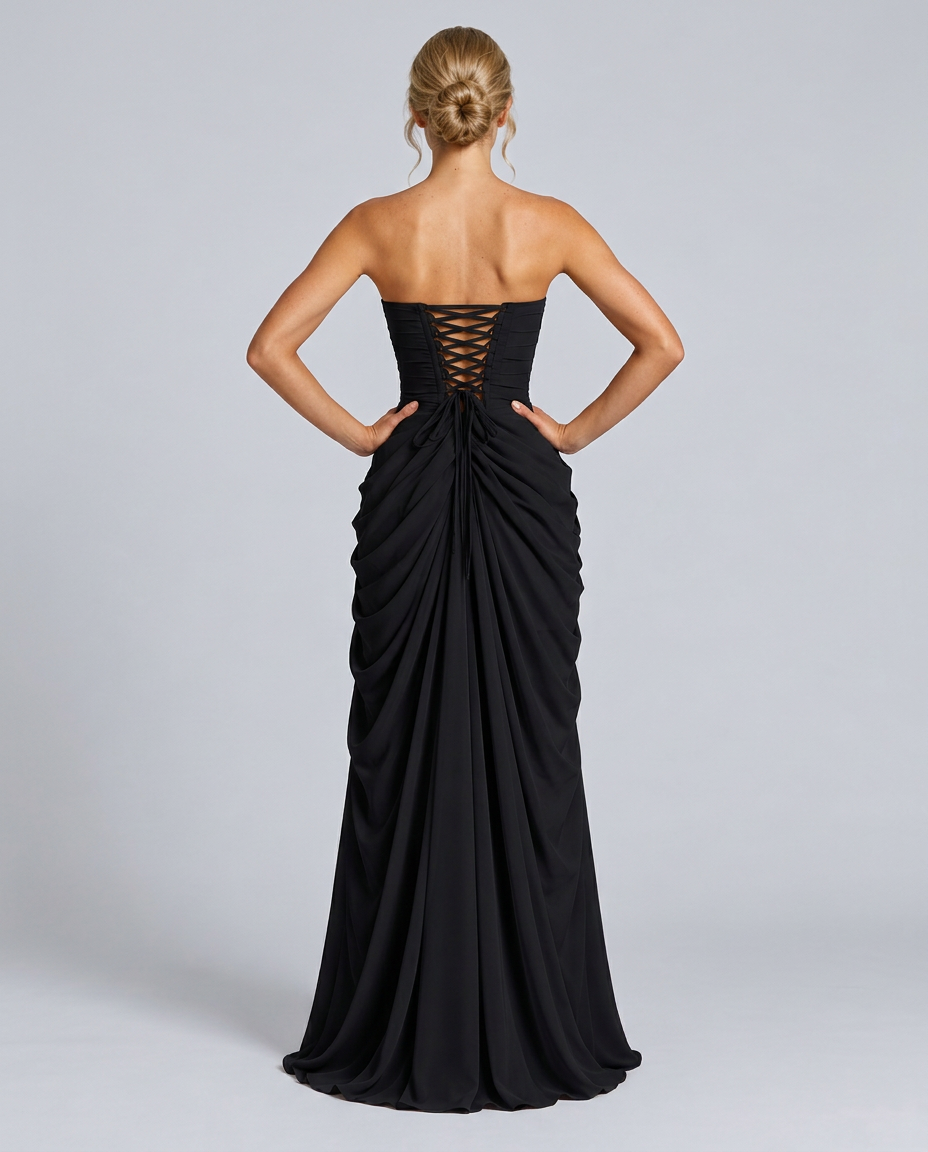 Cora | Strapless High Slit Maxi Dress