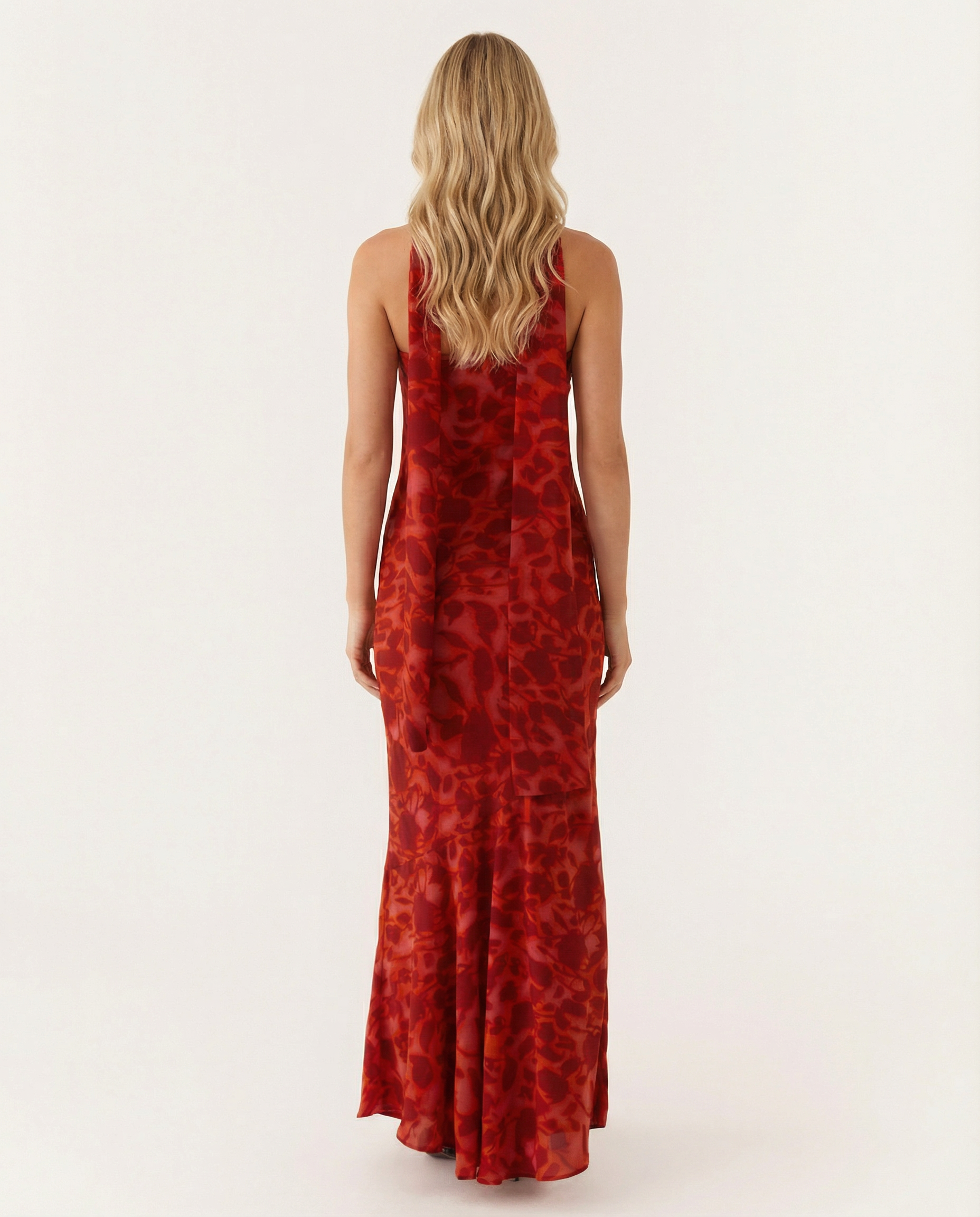 Shelia | Floral Chiffon Maxi Dress with Matching Scarf