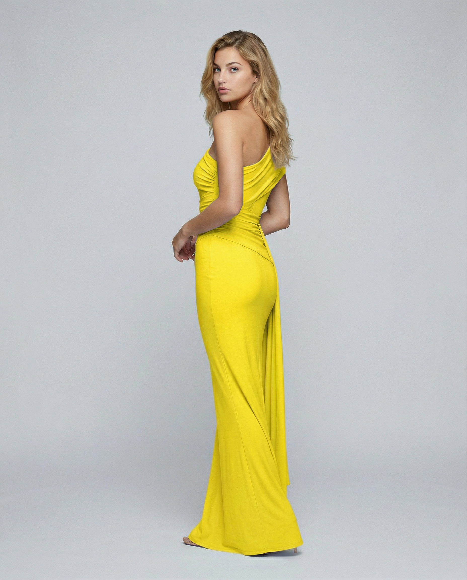 Aida | One Shoulder Ruched Maxi Dress