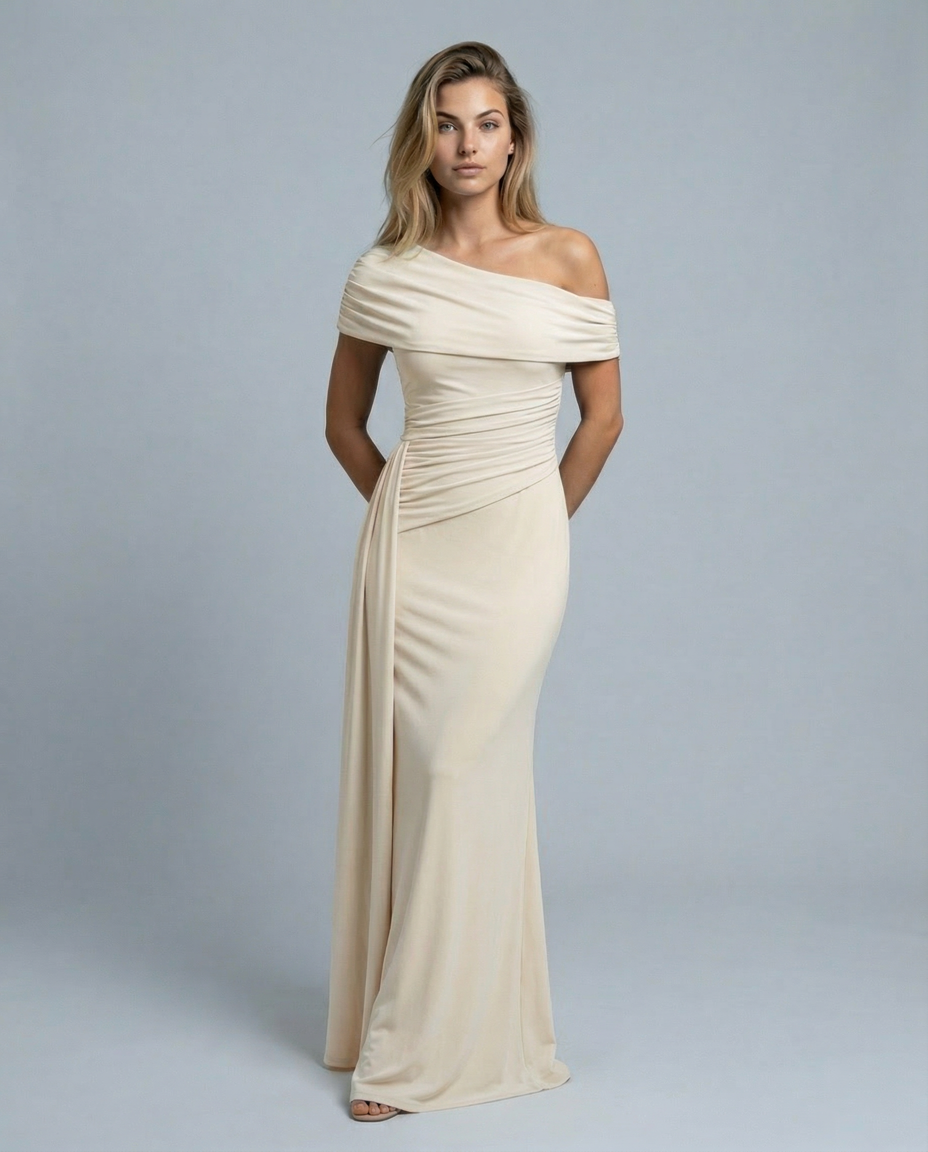 Una | Off-Shoulder Ruched Maxi Dress