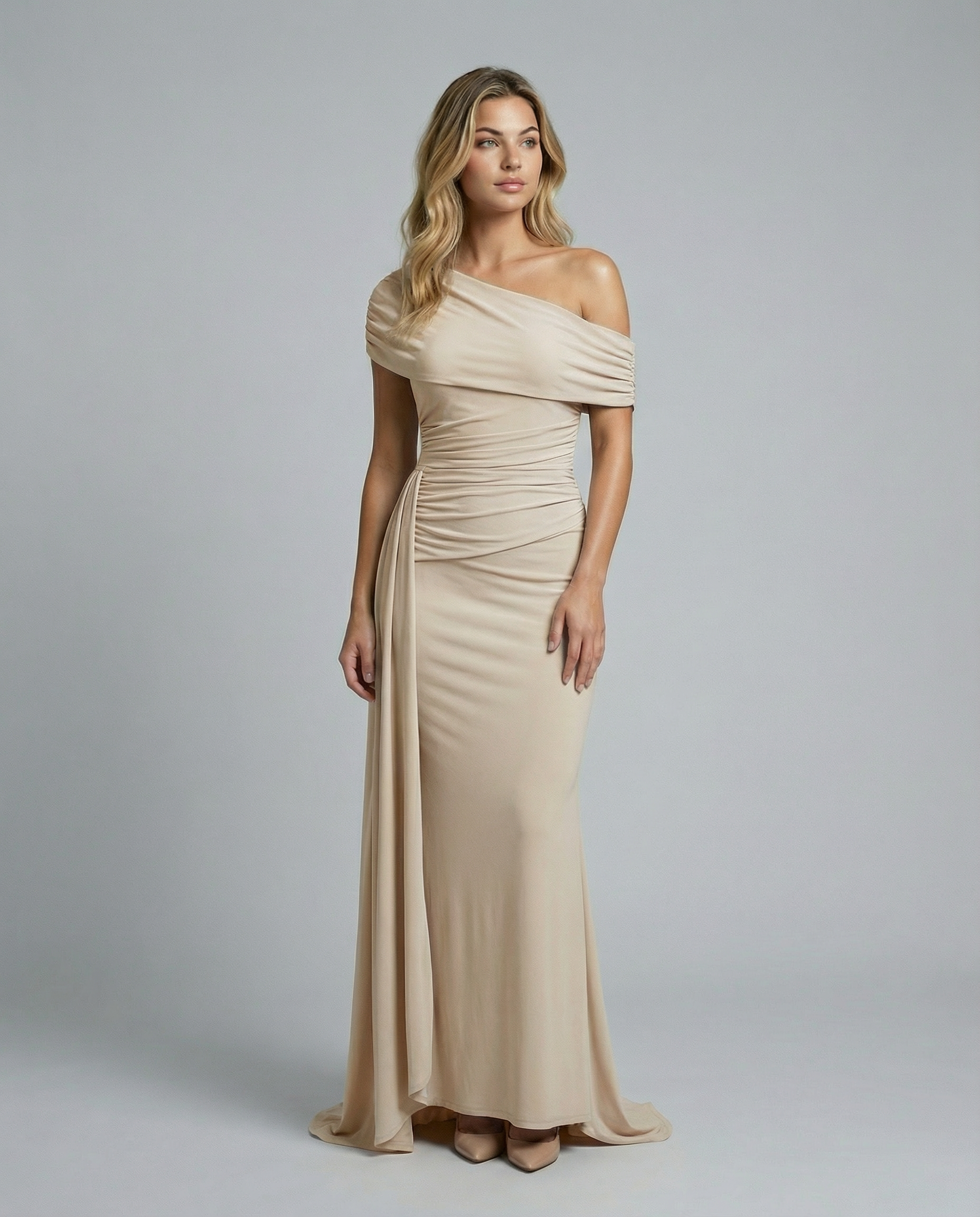 Aida | One Shoulder Ruched Maxi Dress