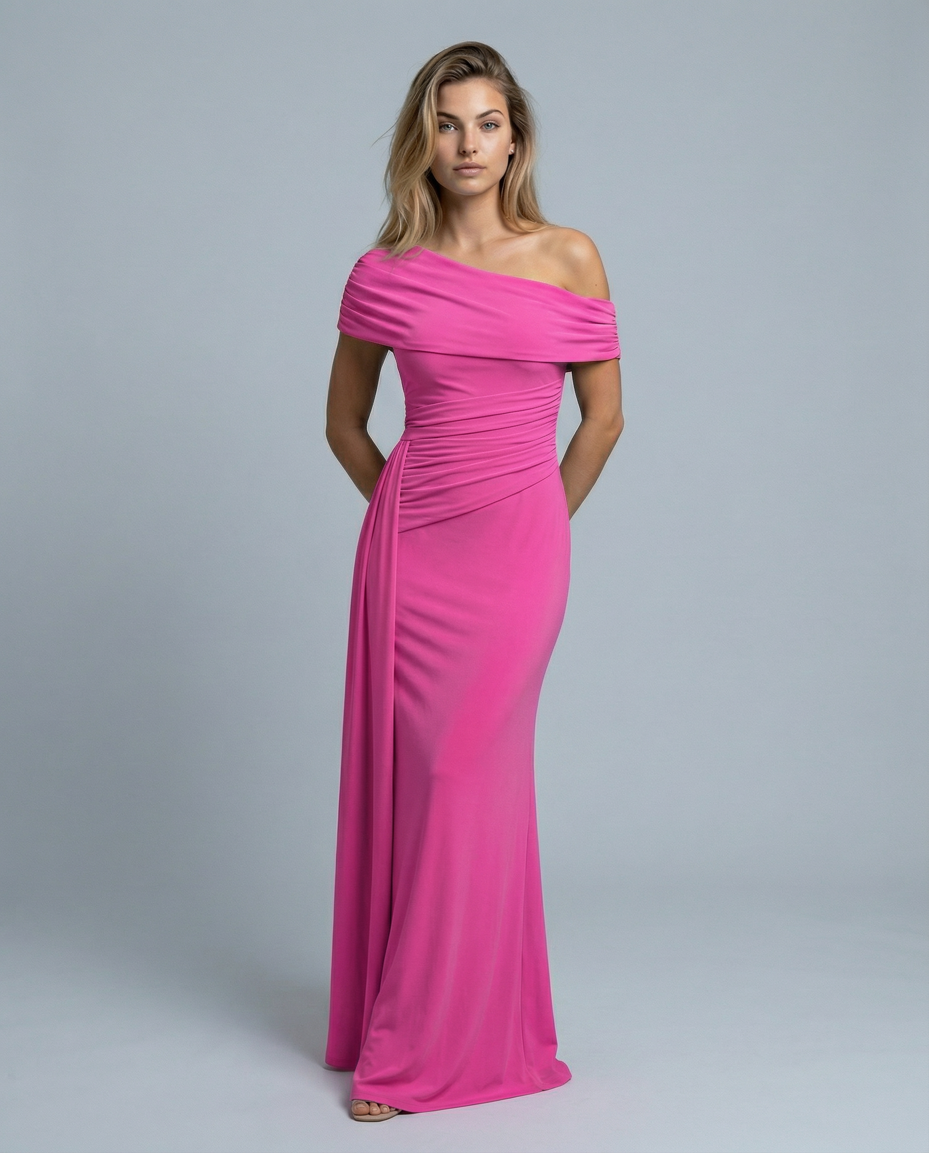 Una | Off-Shoulder Ruched Maxi Dress