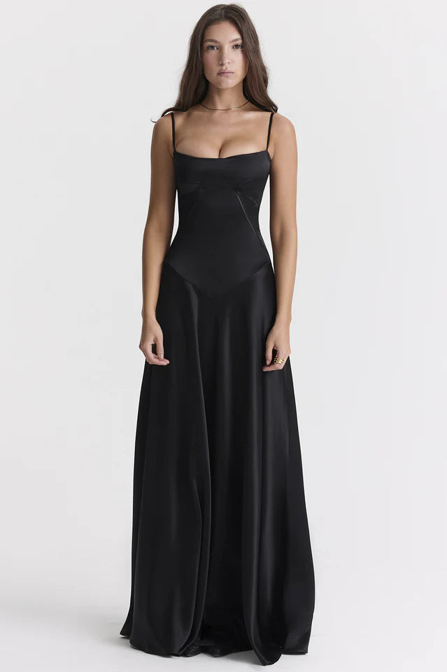 Cara | Lace-Up Back Maxi Dress