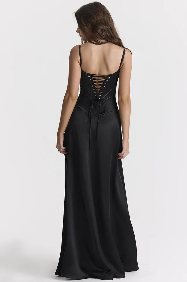 Cara | Lace-Up Back Maxi Dress