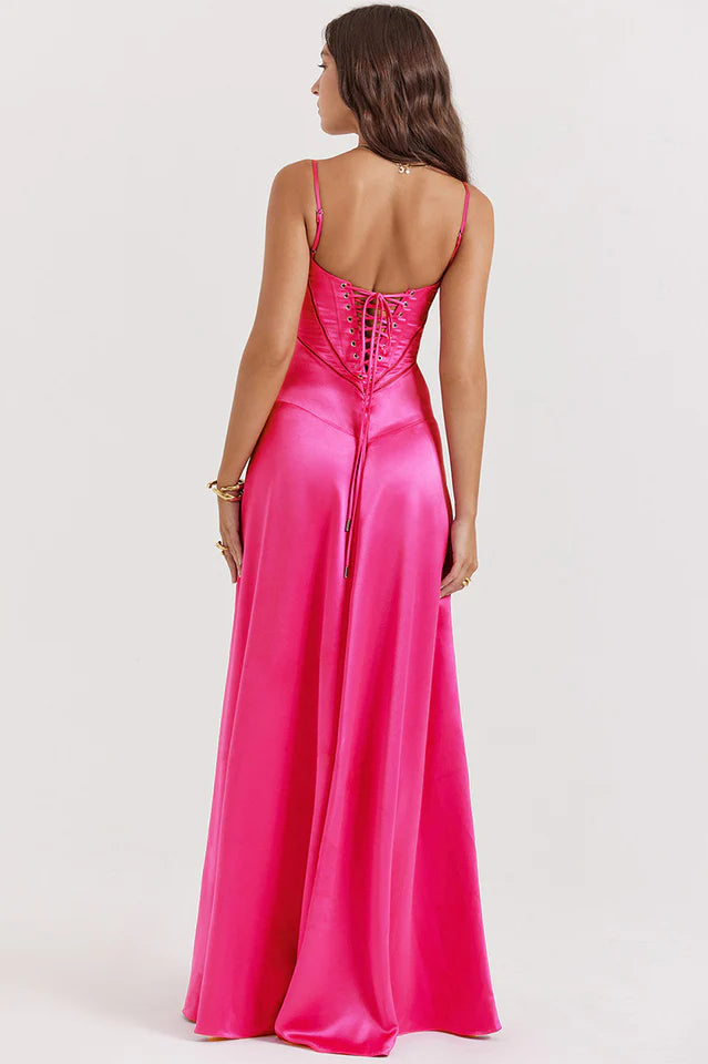 Cara | Lace-Up Back Maxi Dress